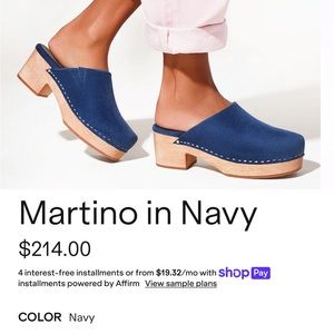 Charlotte Stone Martino clogs in Navy